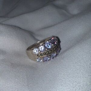 Elegant Silver and Purple Women's Ring